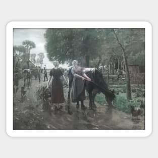 road in dutch village 1885 - Max Liebermann Sticker